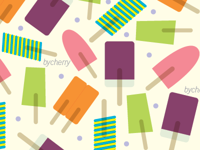 Popsicle pattern cherry illustration pattern popsicle summer vector