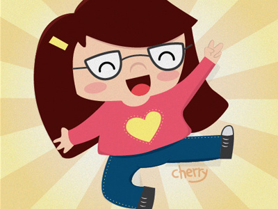 Autorretrato cherry cute girl illustration illustrator kawaii portrait vector