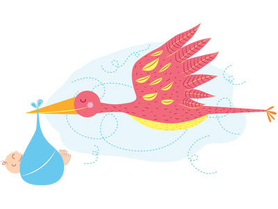 Stork baby illustration ilustracion stork vector
