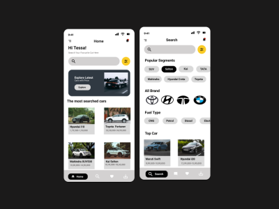 Car Mobile Application graphic design ui ux