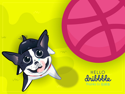 Hello Dribble, I'm LuzTonal! animal character debut digital doggy firstshoot hello illustration puppy