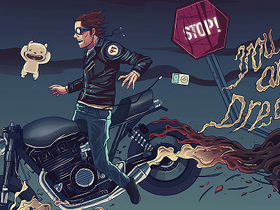 Stop! dawn motorcycle