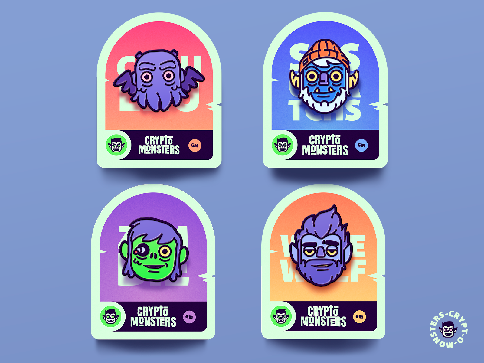 Crypt-O-Monsters Pins character illustration monsters nft pins