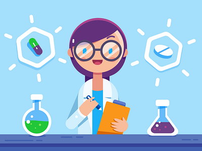 Research chemistry illustration illustrator lab medical science scientist test test tube vector