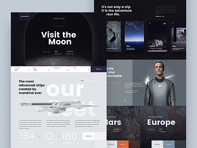 S P A C E D homepage landing page moon space spaced spacedchallenge