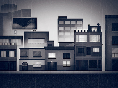 Ciudad bw city df gray houses mexico rain raining