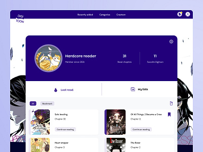 Webtoon User profile - Daily UI