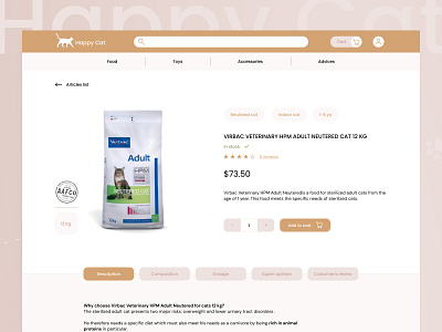 E-Commerce Cat food Shop - Daily UI animals cat catfood dailyui design e shop food shop ui ux webdesign