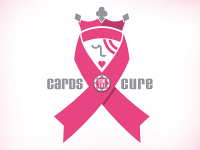 Cards for the Cure cancer card chips crown cure diamond nonprofit poker queen ribbon