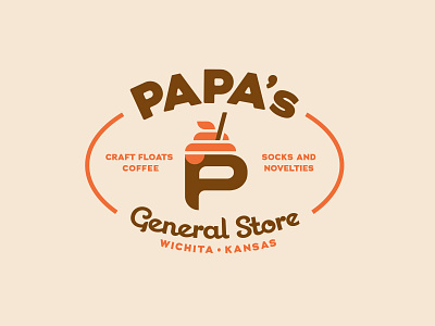 Papas General Store 2 coffee drink floats general novelties socks store straw