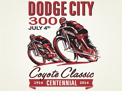 Dodge City 300 flat track harley illustration indian motorcycles vintage
