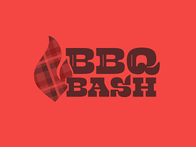 BBQ Bash barbque bash bbq brand cookoff event logo ovenmit plaid tablecloth town