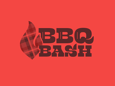 BBQ Bash barbque bash bbq brand cookoff event logo ovenmit plaid tablecloth town
