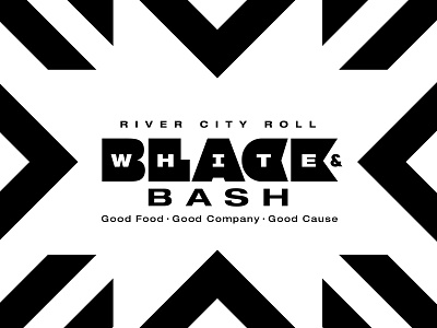 Black & White Bash angles bash black burst event fundraiser invite reverse sharpe white