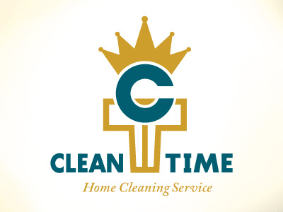 Clean Time clean crown high class home homes logo professional royal service time