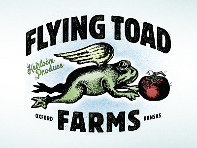 Flying Toad Farms farm farms flying greens handdrawn heirloom homegrown kansas produce stippling toad