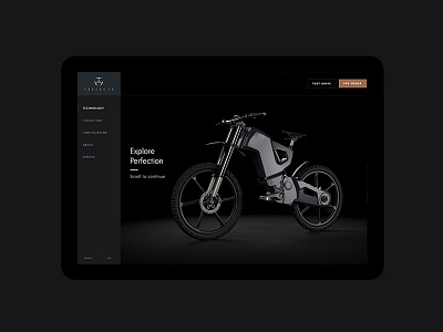 Trefecta mobility bike black brown color dark design electric interface logo menu