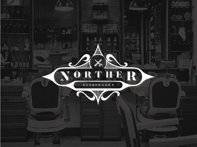 Barber Shop barber beard brush hair logo norther scissors shop