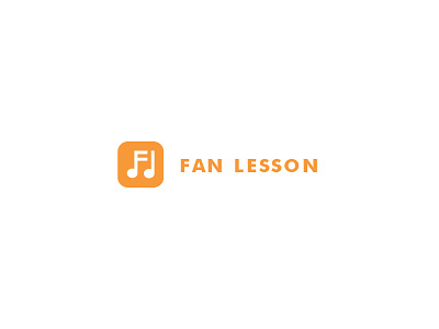 Fan Lesson f fan l lessons logo music online orange