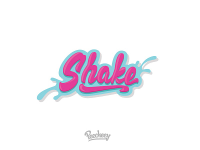 Shake calligraphy food juice letters peecheey shake sticker typography