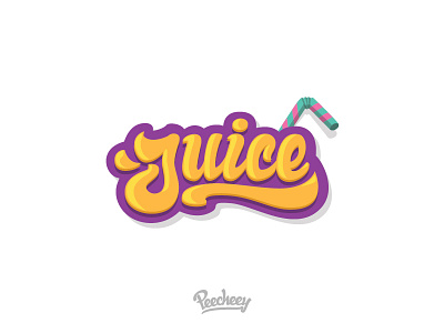 Juice calligraphy food juice letters peecheey shake stickers typography