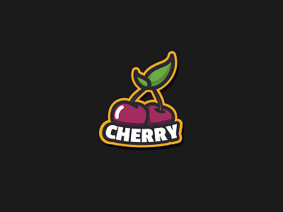 Cherry cherry letters logo sticker vegeterian