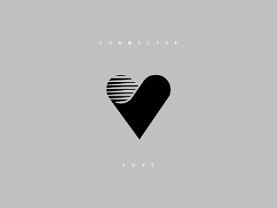 Connected Love care give heart internet lines logo love share