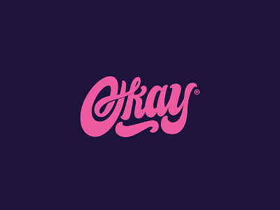 OKAY Brand brand calligraphy letters logo okay pink typography