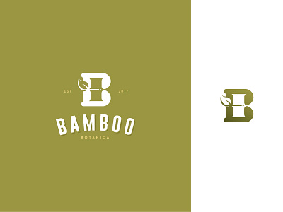 Bamboo b bamboo botanica eco leaf letter logo natural vegetable