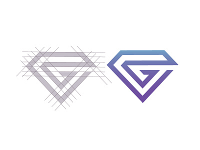 G diamond g grid letter lines logo