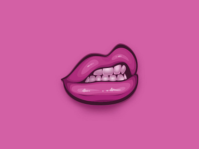 Lips angry chick girl illustration lips mouth pink
