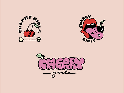 Cherry Girls apparel design branding cherry illustration