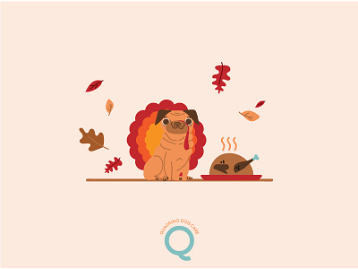 November/Thanksgiving pup! autumn dog dog food doggo fall leaves november pug pup thanksgiving turkey