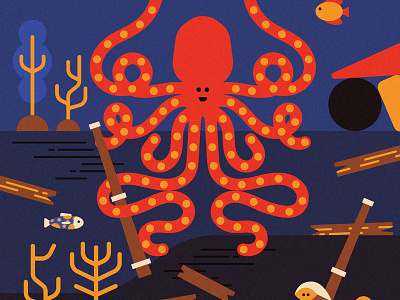 OctoMamma, my friend from deep seas 🐙 children book flatdesign illustration octopus paris