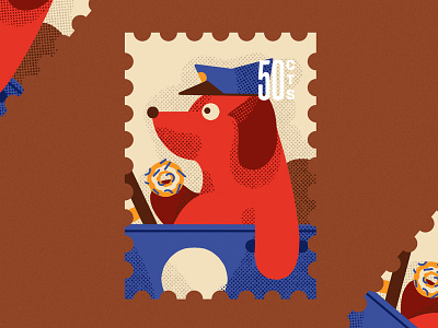 Inktober 13 - Guarded cop dog flatdesign illustration inktober ipadpro procreate stamps