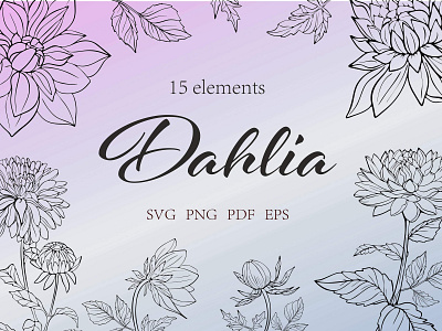 Dahlia Bouquet SVG