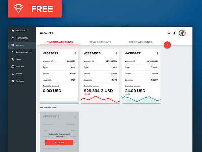 FREE: Account page concept (Sketch)