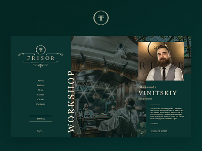 Frisor concept landing ui ux web webpage website wireframe