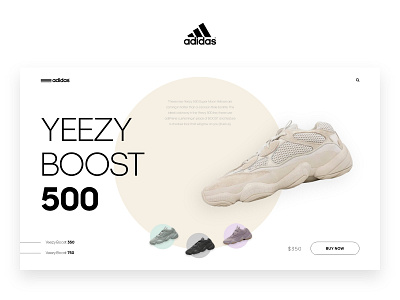 Adidas Yeezy Boost 500 adidas concept design redesign screen ui ui concept ux webpage website yeezy