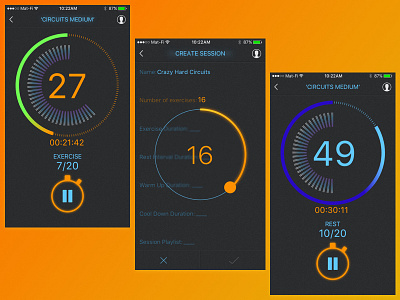 Timers app design ios mobile music sketch ui