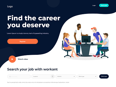 Job search illustration ui design vector