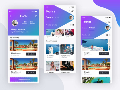 Travel App Design app flat typography ui design ux