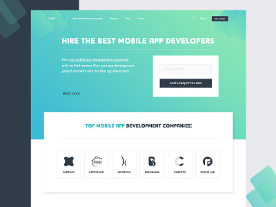 App developers page modern logo typography ui design web