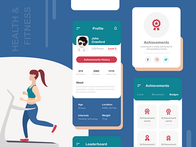 Goals Achievements App app branding design flat icon illustration typography ui ui design ux vector web