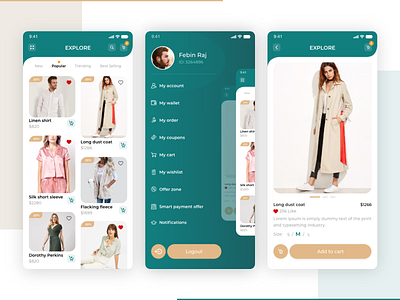 Explore Screen for shopping app UI kit