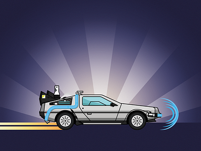 Marty! you've got to come back with me! back to the future delorean flat icon illustration movie time machine vector