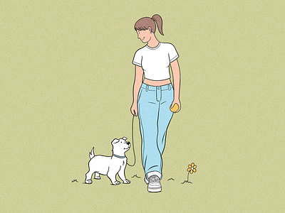 Having fun outside character dog dogpark drawing friend fun goodvibes happy illustration park people play procreate summer woman women