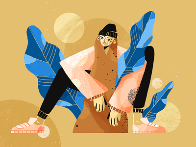 Trying to be cool 6hexcodes brush challenge character cool girl illustration photoshop plant self portrait