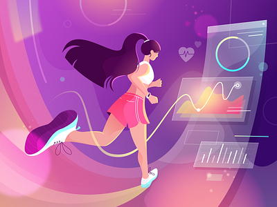 Fitness App app app design articles blog fireart fit fitness app illustration news ui ux