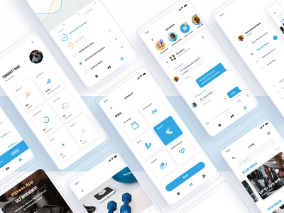 Fitness and Social Community App fitness app graphic design mobile mobile app ui ui design uiux